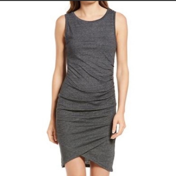 Treasure & Bond Dresses & Skirts - 9. Treasure & Bond Ruched Side Sleeveless Dress Gray Size Small